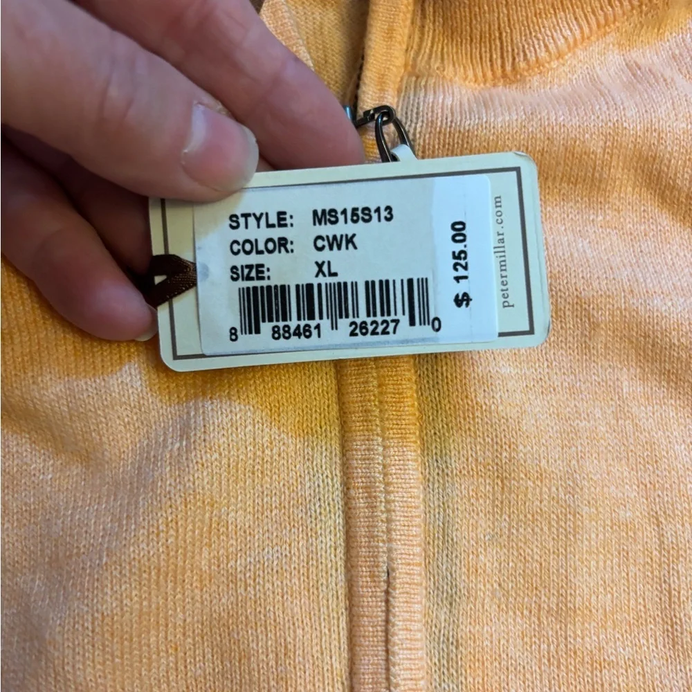 Peter Millar Peach Quarter-Zip Sweater Vest